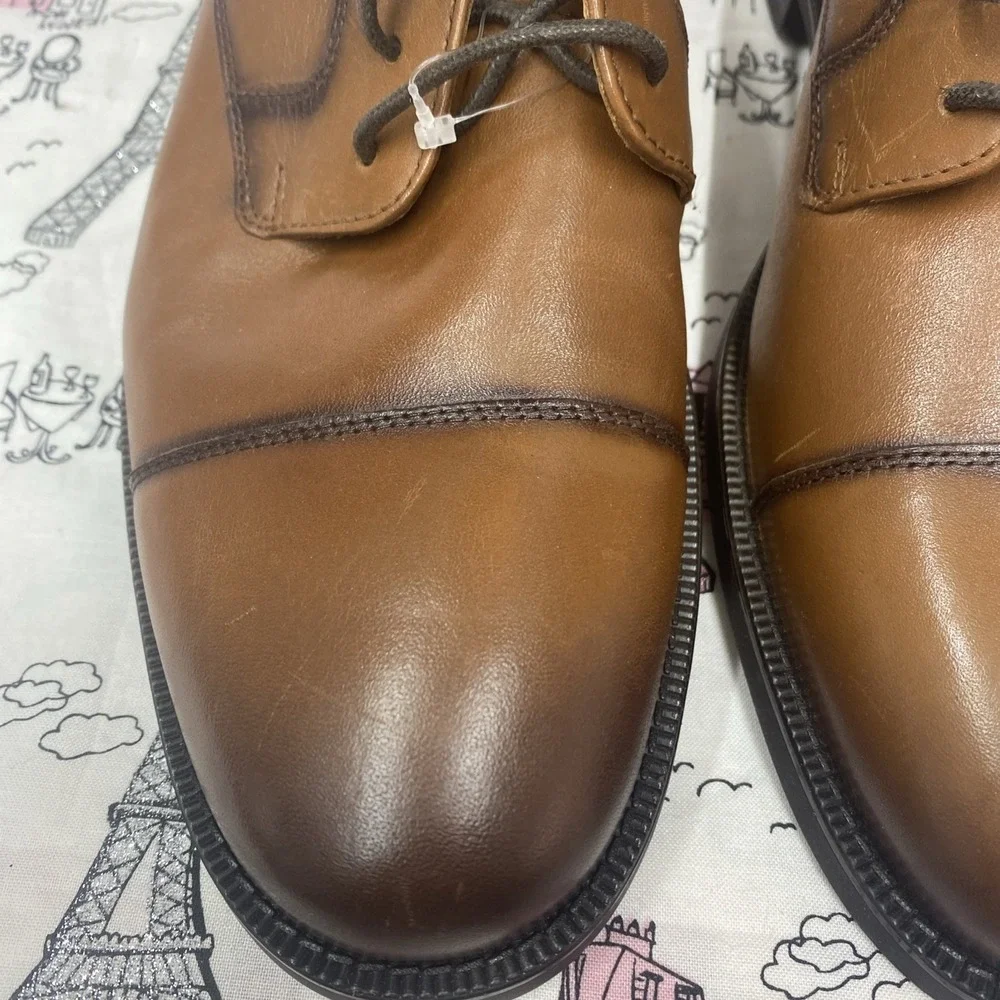 NEW Cole Haan Jay Grand Cap Ox Men's Oxford Dress Shoes British Tan Leather 8.5M